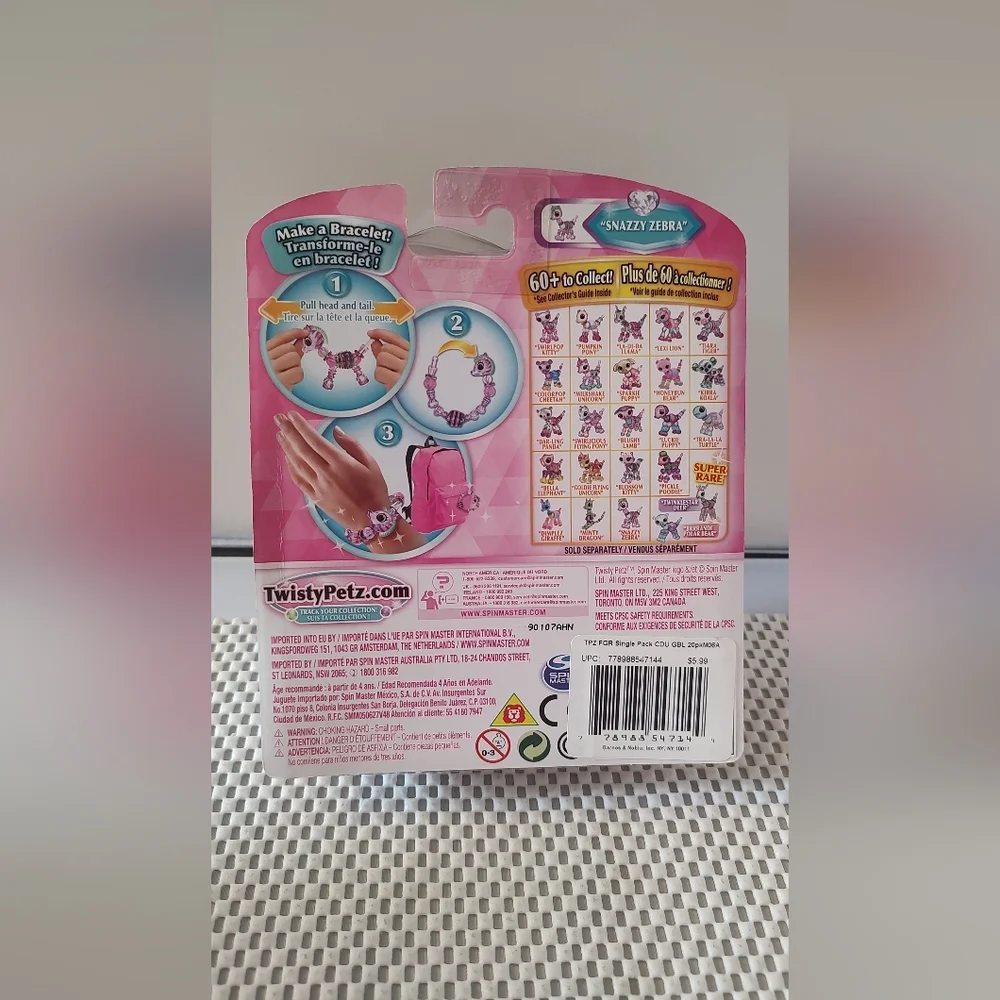Twisty Petz Series 2 Bracelet Snazzy Zebra Enchanted Spin Master Authentic NWT